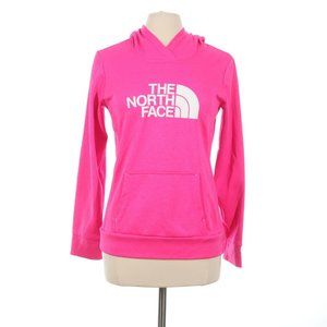 The North Face Women's Pink Spellout Pullover Hoodie Sweatshirt